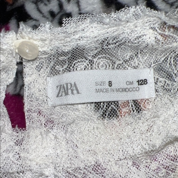 Zara Cream Lace Long Sleeve Top - Picture 3 of 9